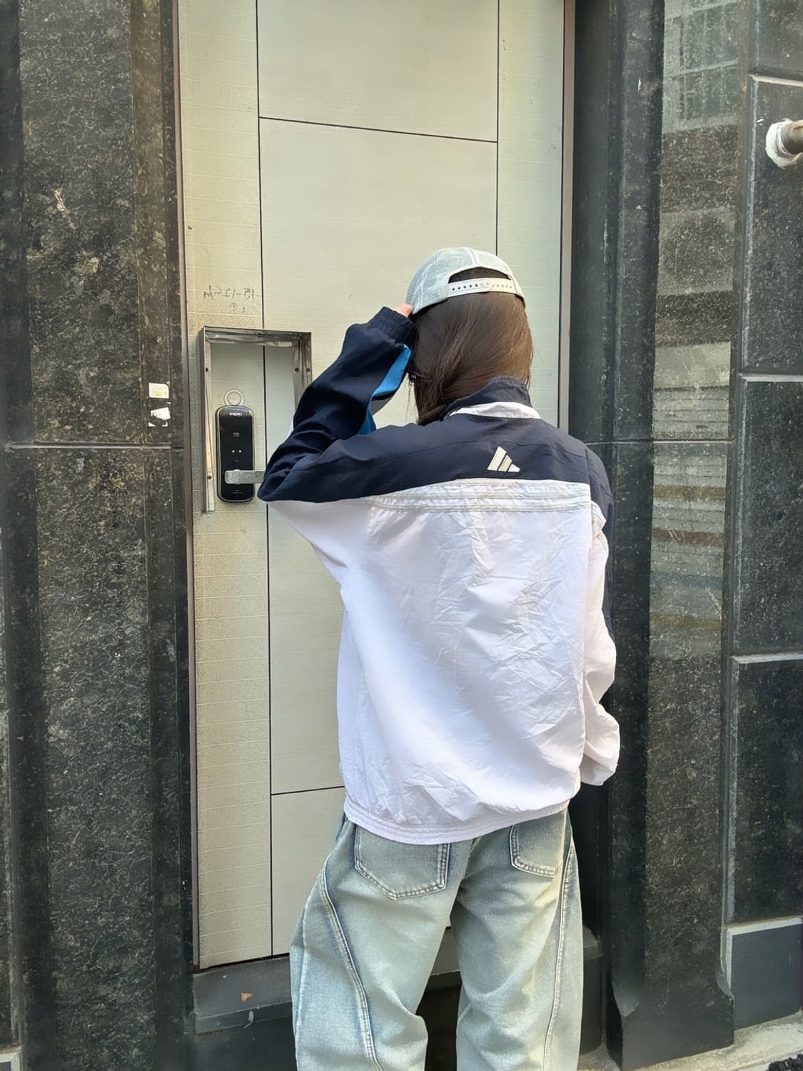 90s 올드스쿨 ADIDAS 배색 바람막이 점퍼 상품이미지4