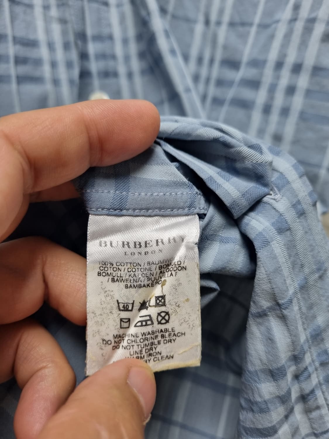 [m/100/정품] 버버리 그레이체크 카라반팔 상품이미지6