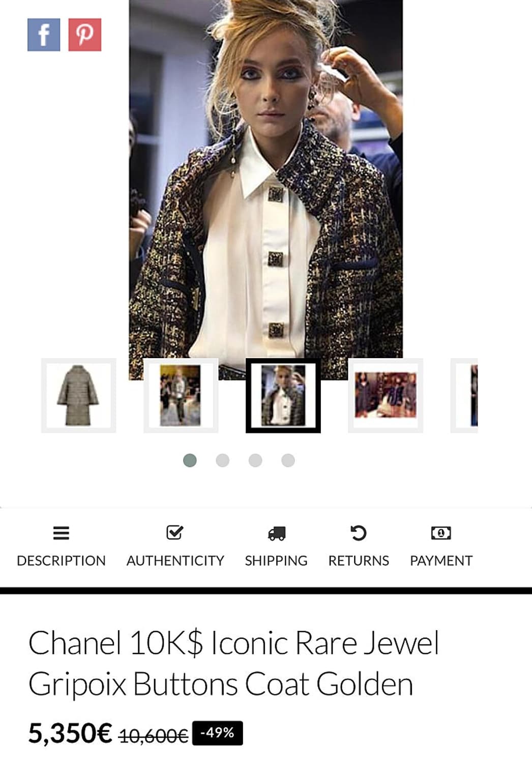 여) 샤넬 캐시미어 트위드코트  상품이미지10