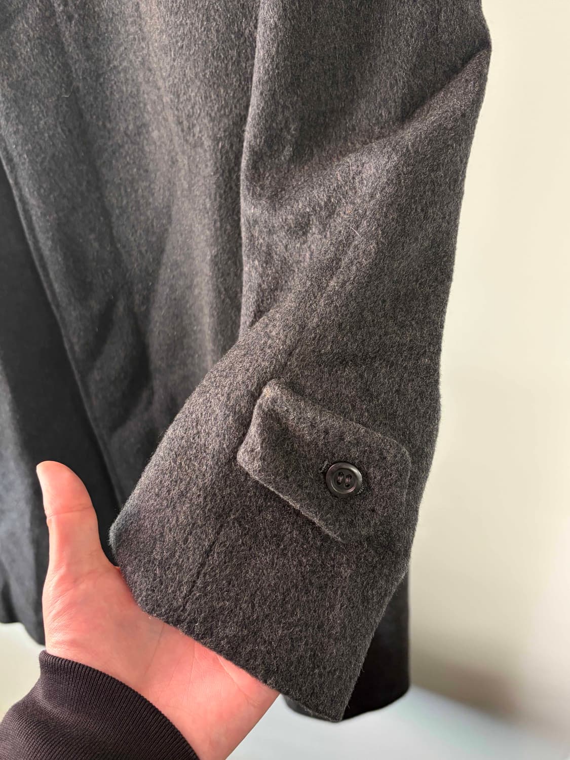 일본제 캐시미어 100 블렌드 차콜 코트 상품이미지2