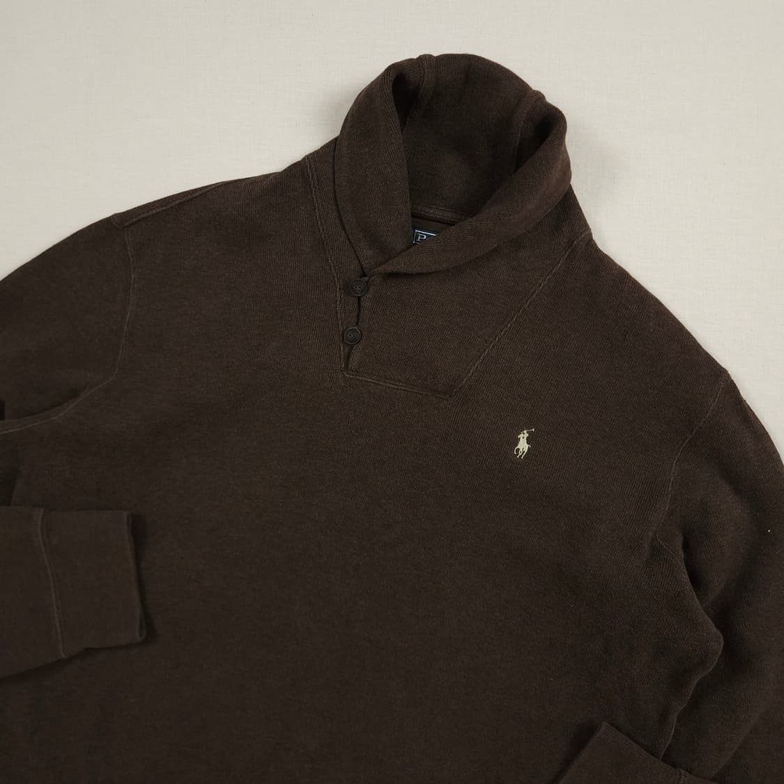 XL(105) 폴로 랄프로렌 숄카라 니트 우드브라운 상품이미지1