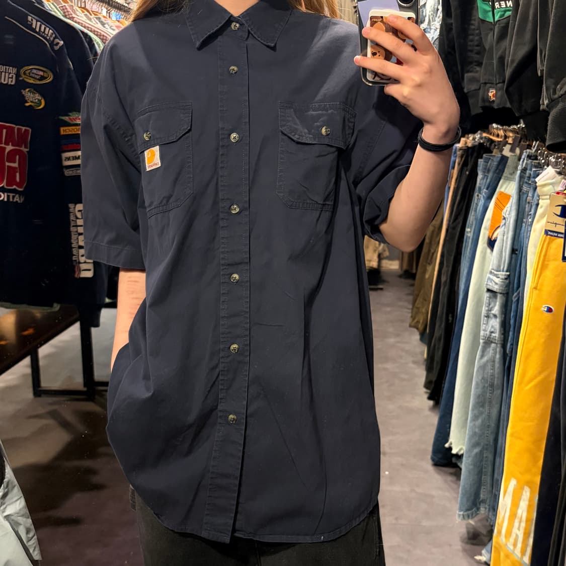 [IM] Carhartt 칼하트 투포켓 네이비 반팔 셔츠 상품이미지2