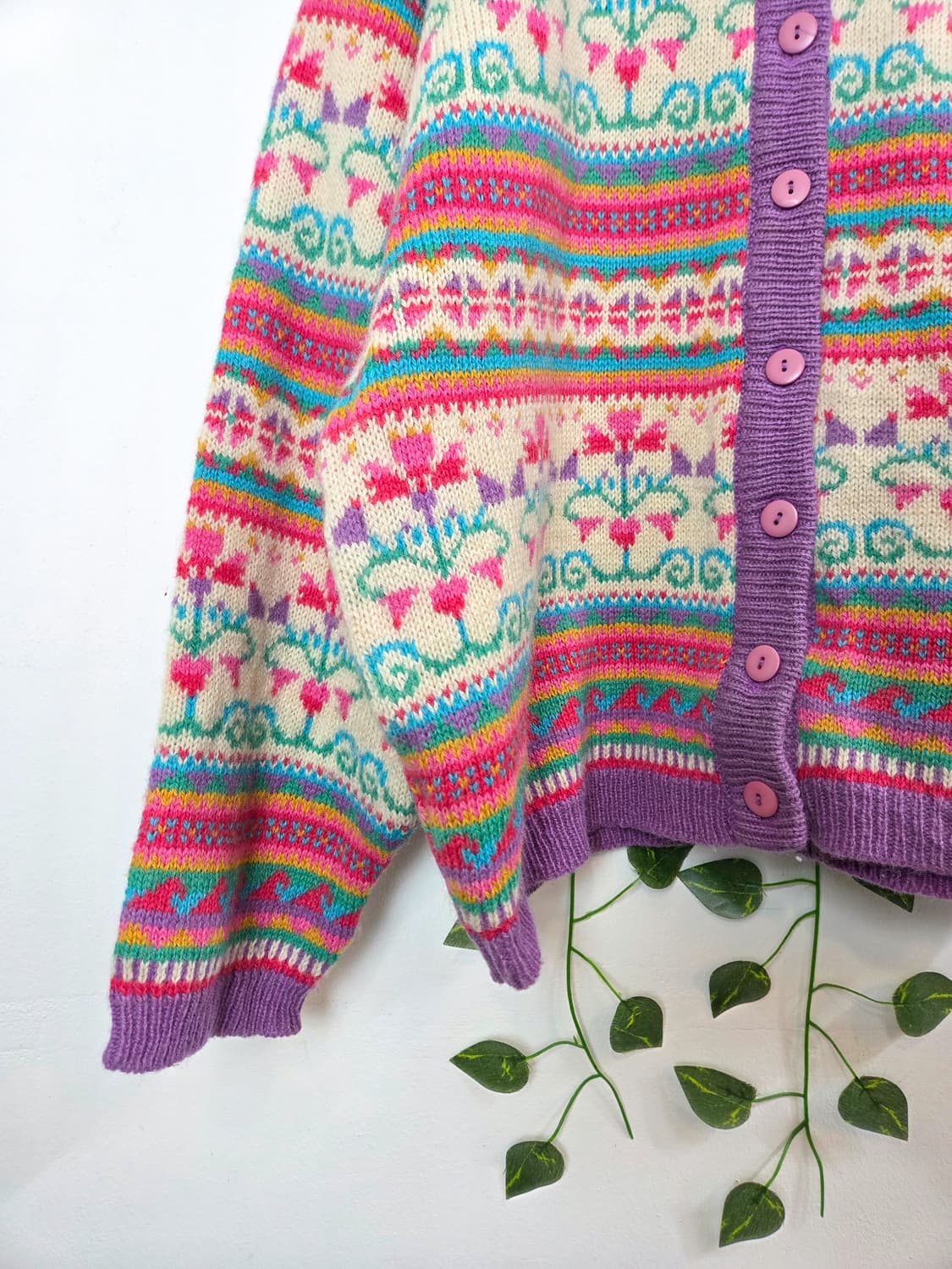 패턴 울 가디건 상품이미지3