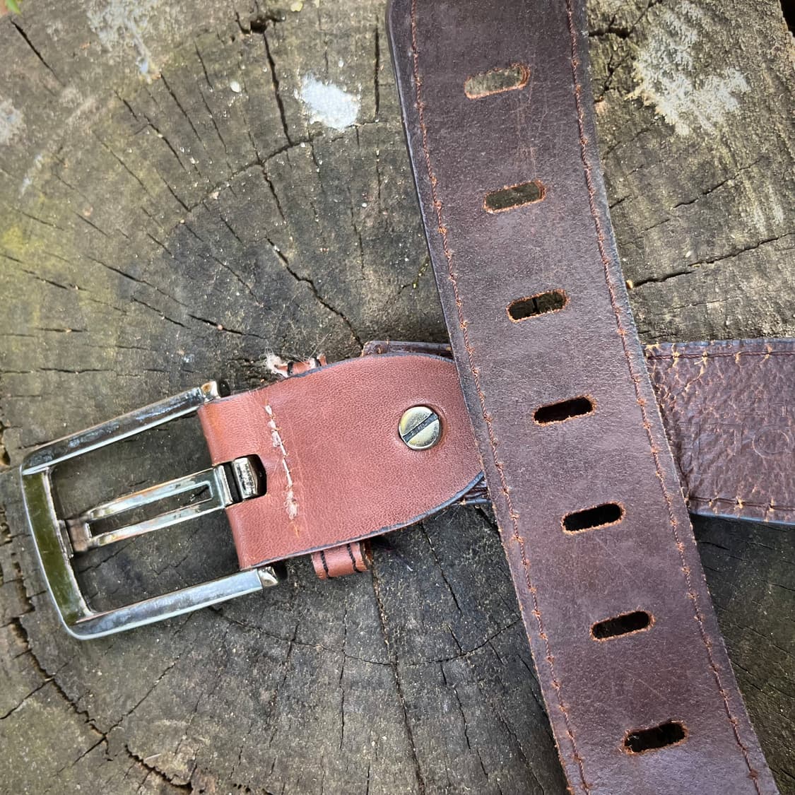 니콜 밀러 더블 스티치 리얼 레더 벨트 상품이미지5