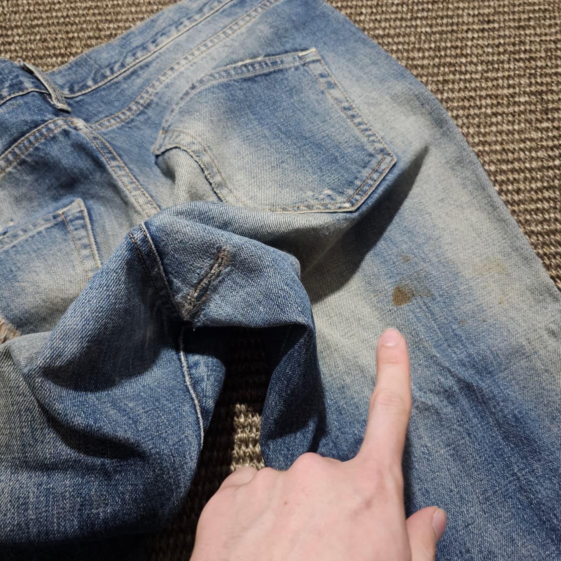 오프화이트 워싱 데님 팬츠 31 상품이미지5