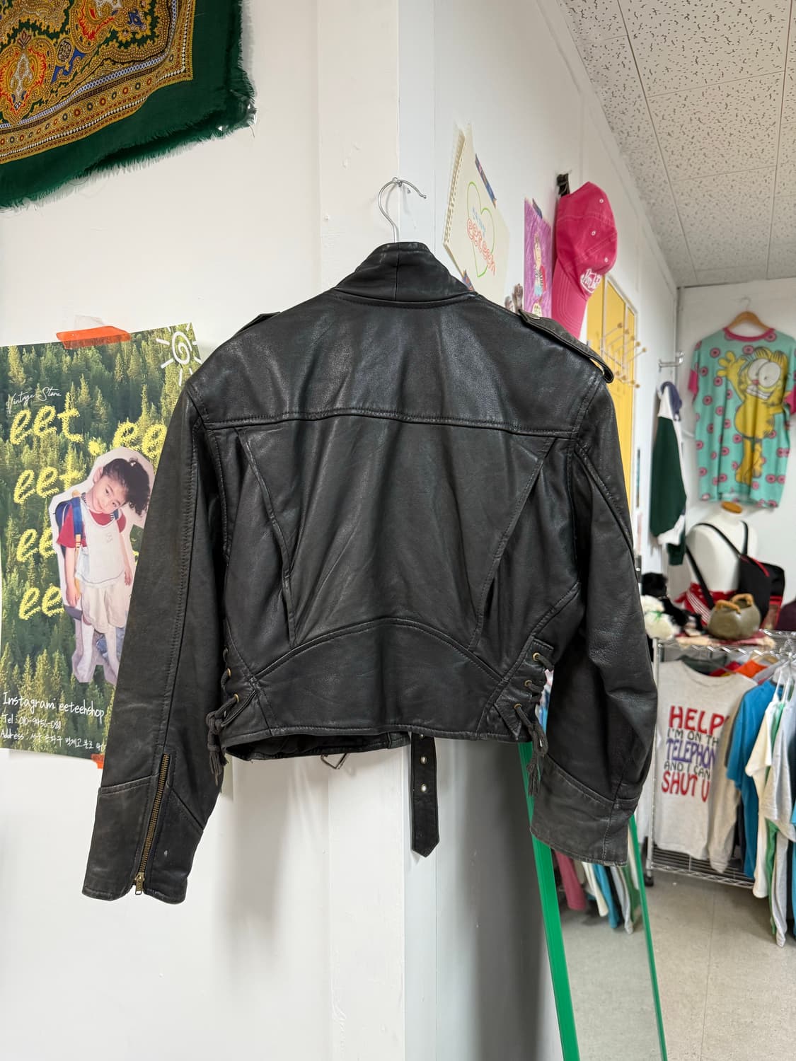 Europe sheepskin leather crop jacket  상품이미지5