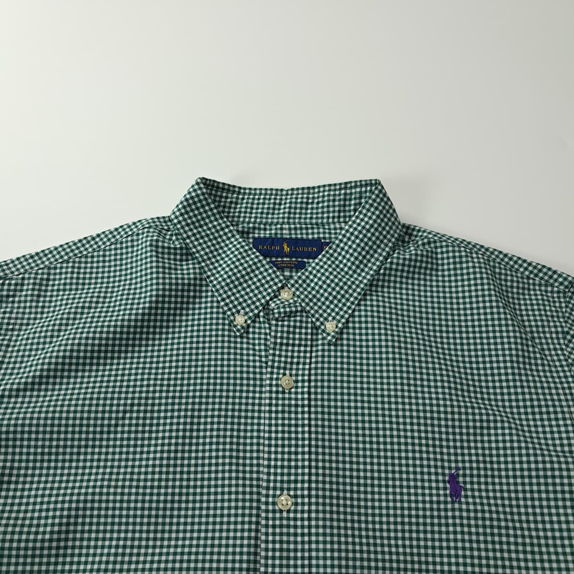CK588 2XL 폴로 그린 마이크로깅엄체크 셔츠 남방 상품이미지2
