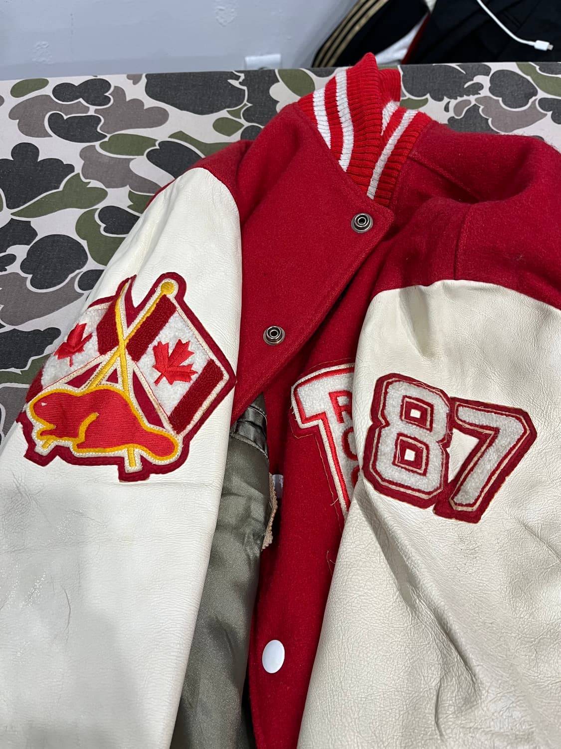 80s ROOTS 루츠 캐나다 레터맨 바시티 자켓 Made CANADA 상품이미지5