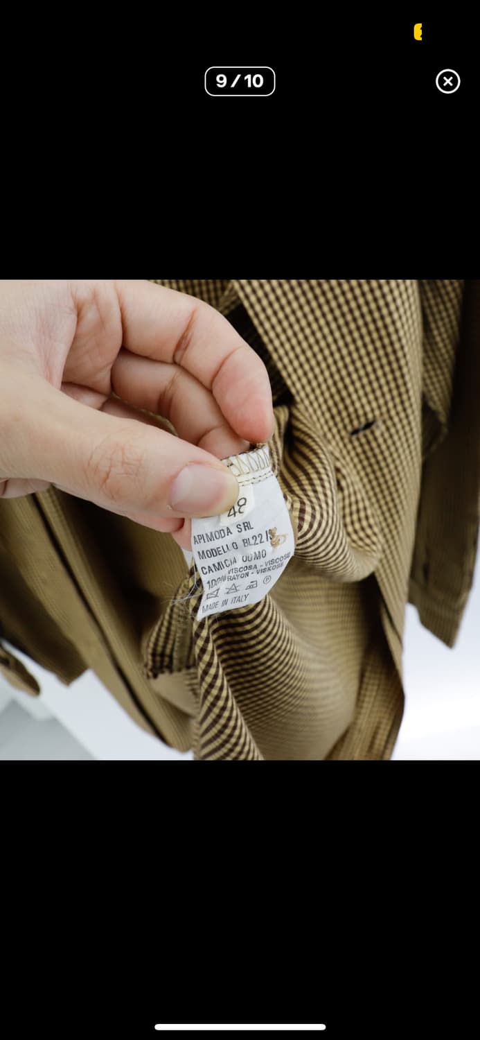 1991SS 조르지오 아르마니 깅엄 체크 셔츠 상품이미지6