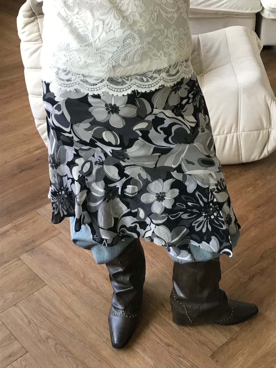 vintage pattern skirt 상품이미지2