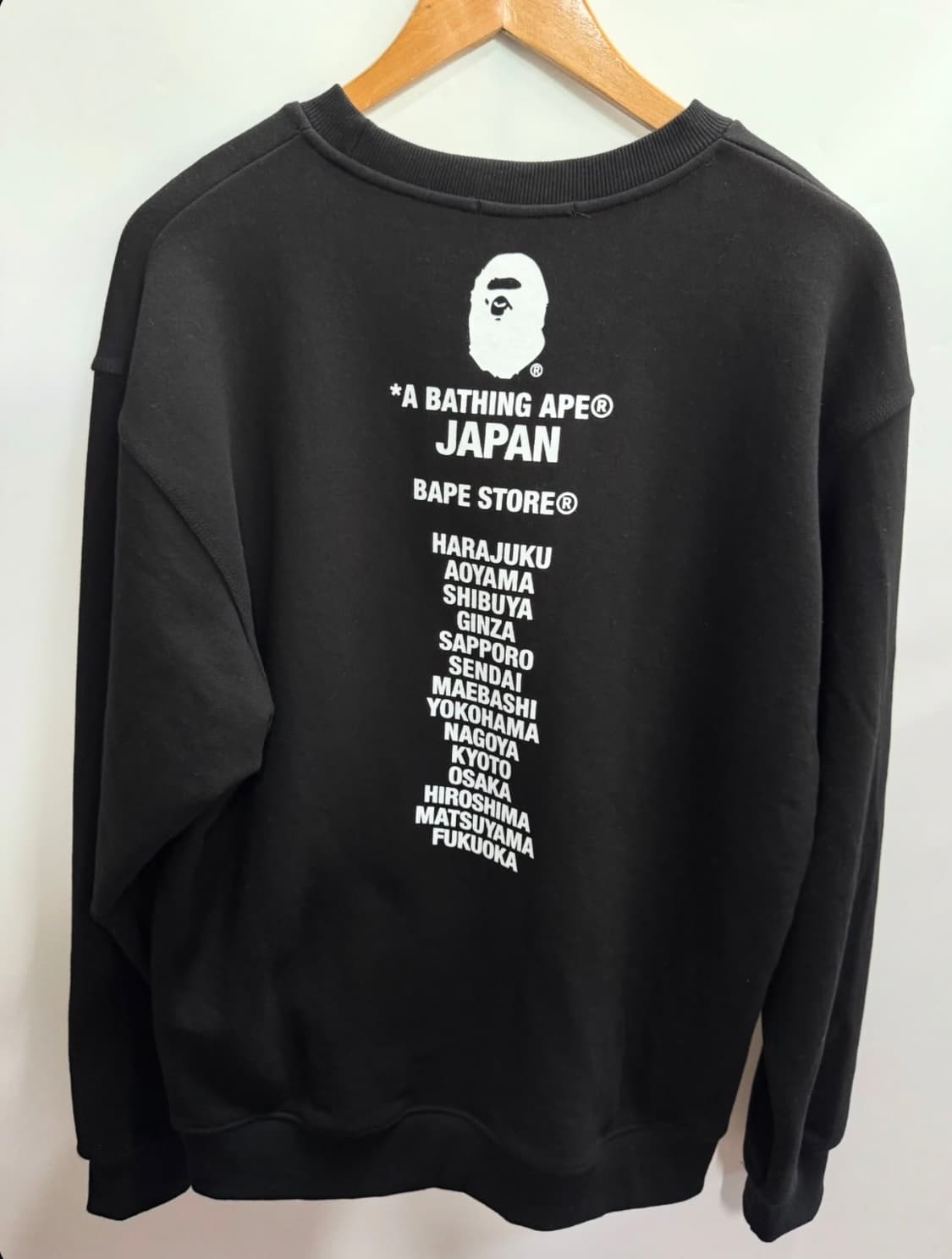 베이프 Bape 빅헤드 로고 맨투맨 블랙 상품이미지2