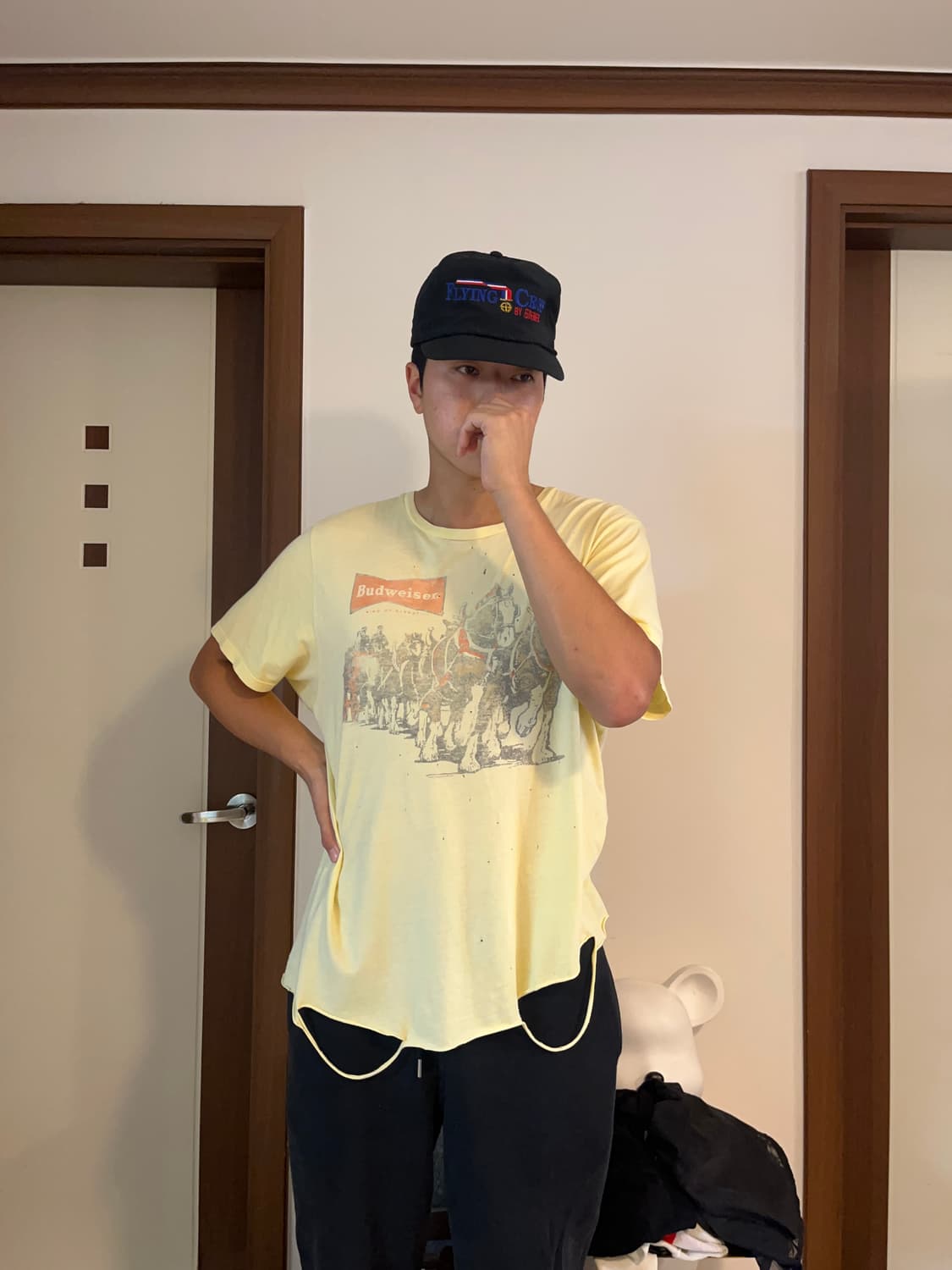 USA 버드와이저 빈티지 디스트로이드 티셔츠. 상품이미지1
