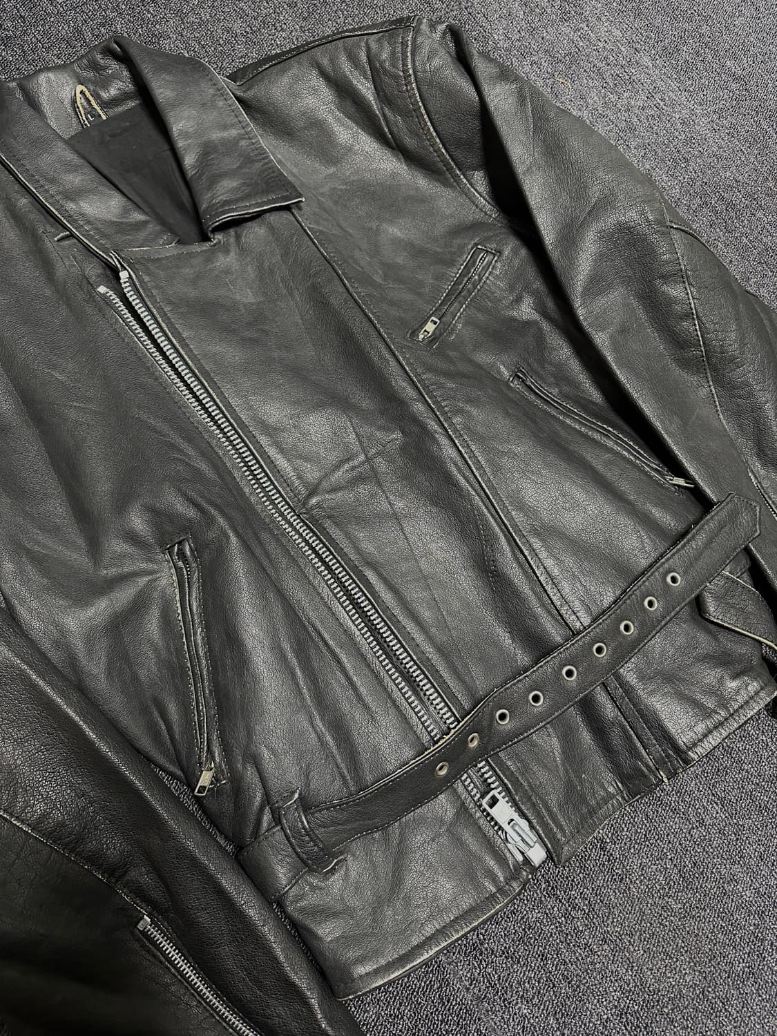 빈티지 소가죽 라이더 자켓 상품이미지4