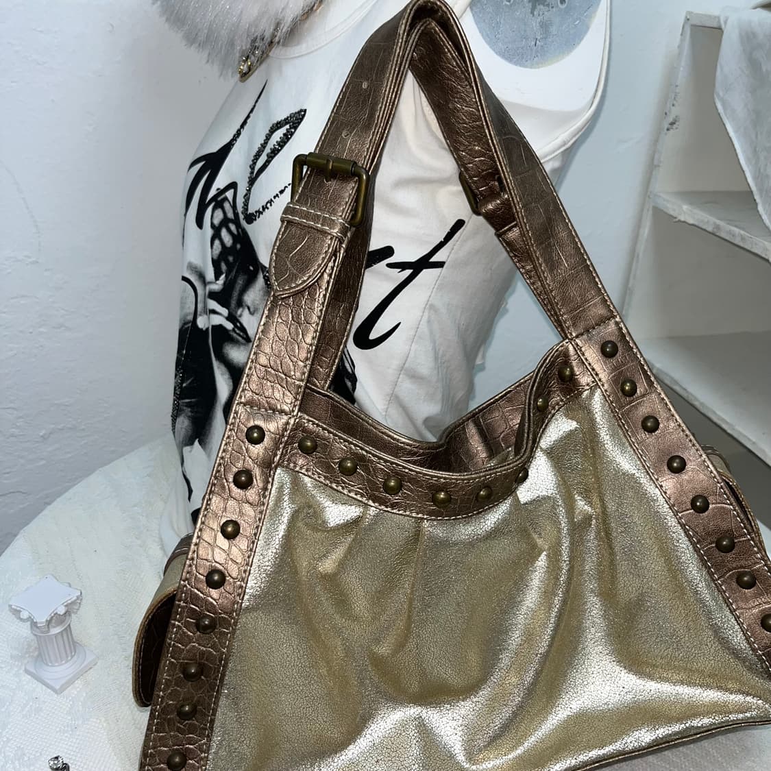 빈티지 골드 스터드백 상품이미지2