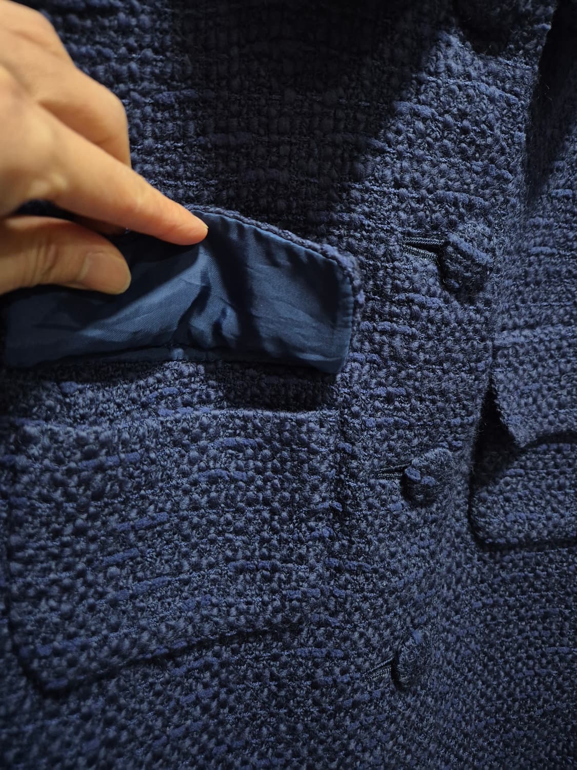 준코시마다 네이비 부클트위드 자켓 상품이미지5