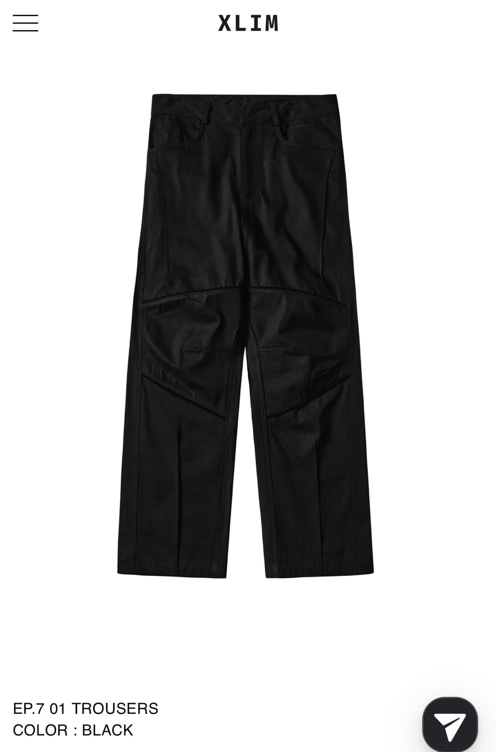 Xlim EP.7 01 TROUSERS Black 상품이미지1