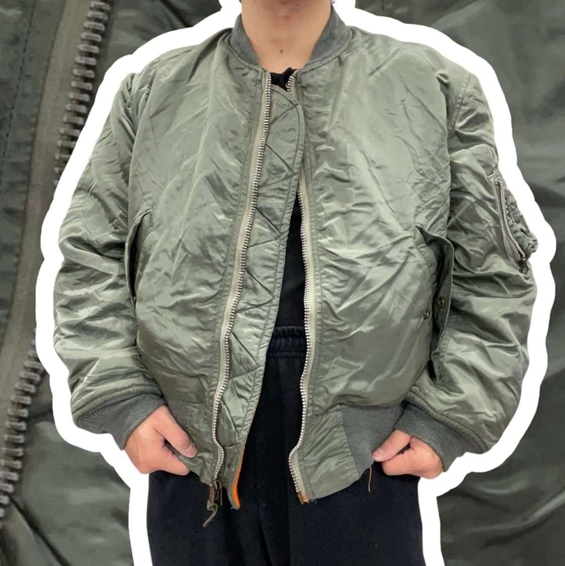 70s 알파인더스트리 MA-1 항공점퍼 야상자켓 L V6 상품이미지1