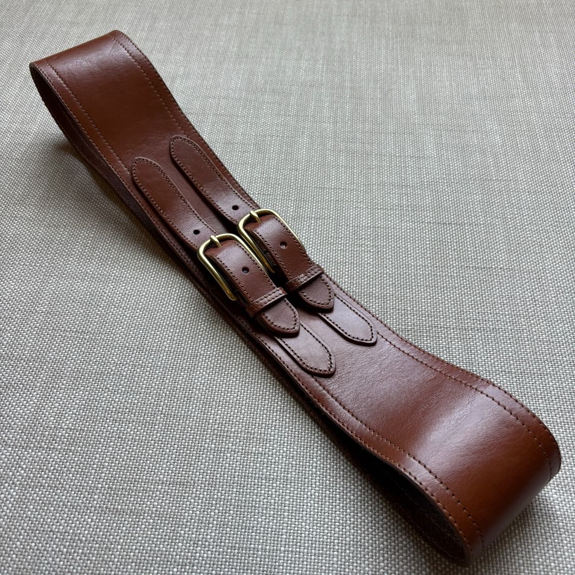 [31-32] USA J.CREW 이탈리안 레더 더블 버클 벨트 상품이미지1