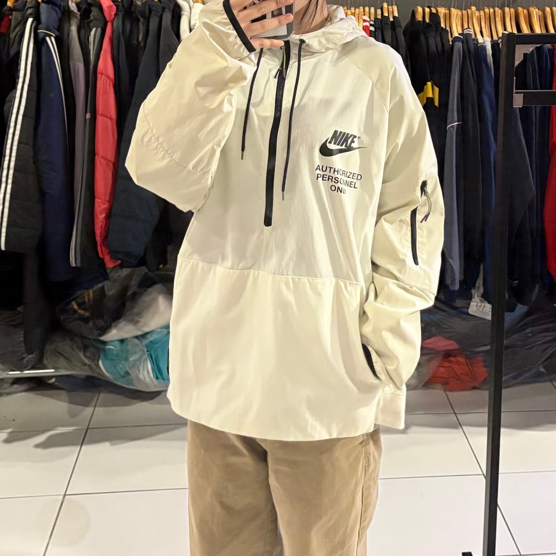 나이키 우븐 언라인드 백로고 후드 아노락 상품이미지1