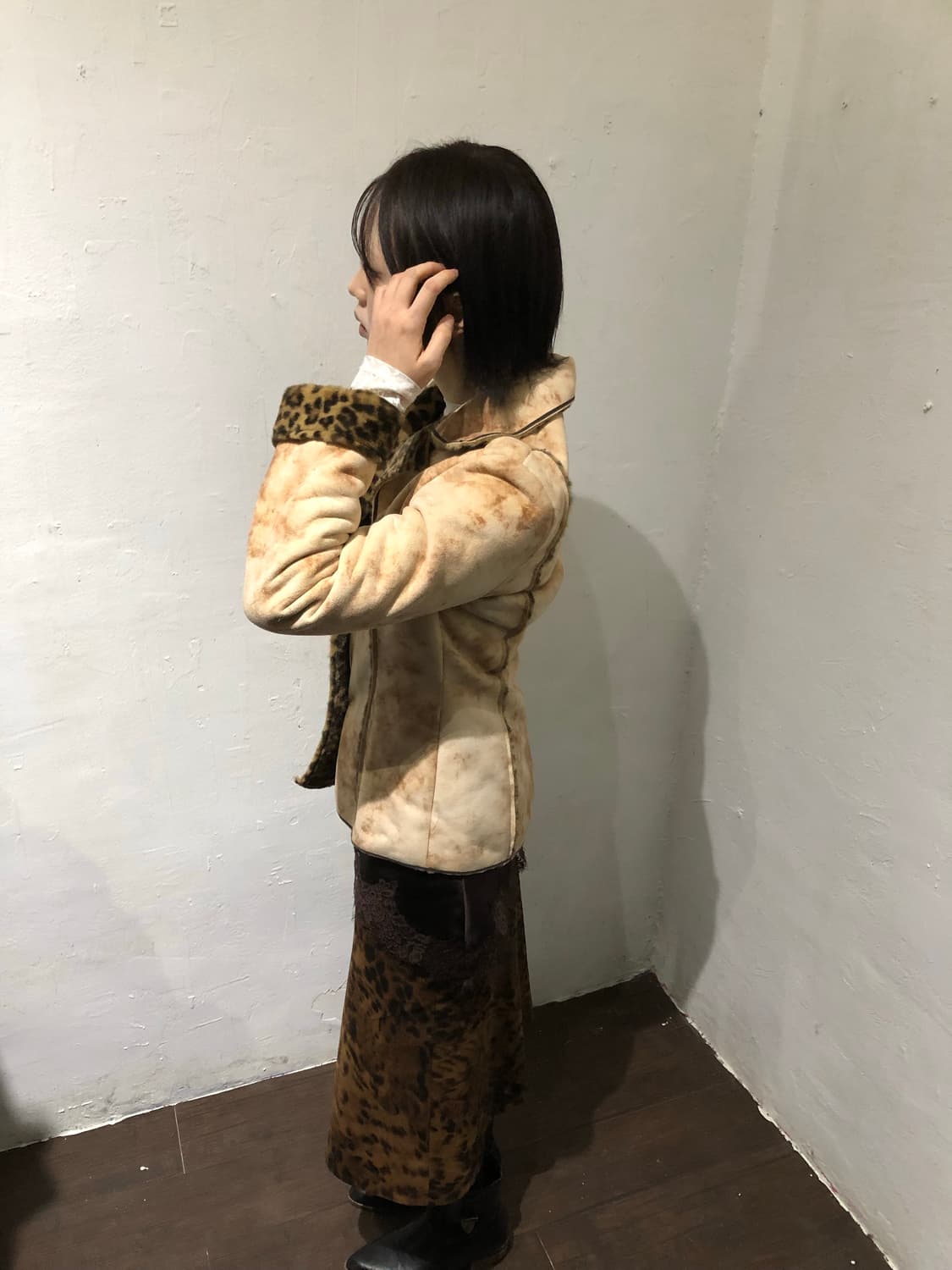 Brown Print Midi SKirt 상품이미지3