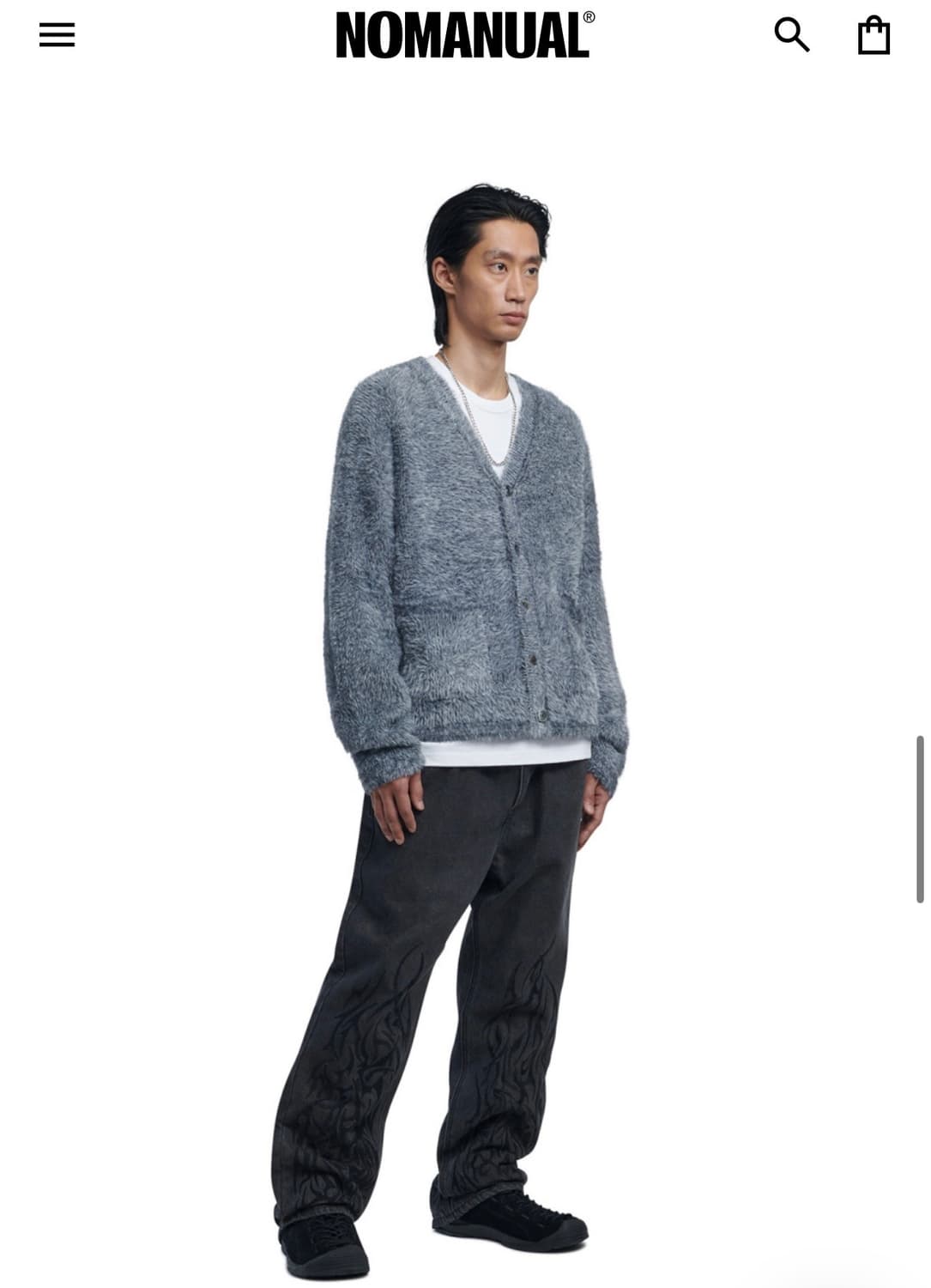 노매뉴얼) Hairy Soft Cardigan Melange L 상품이미지4