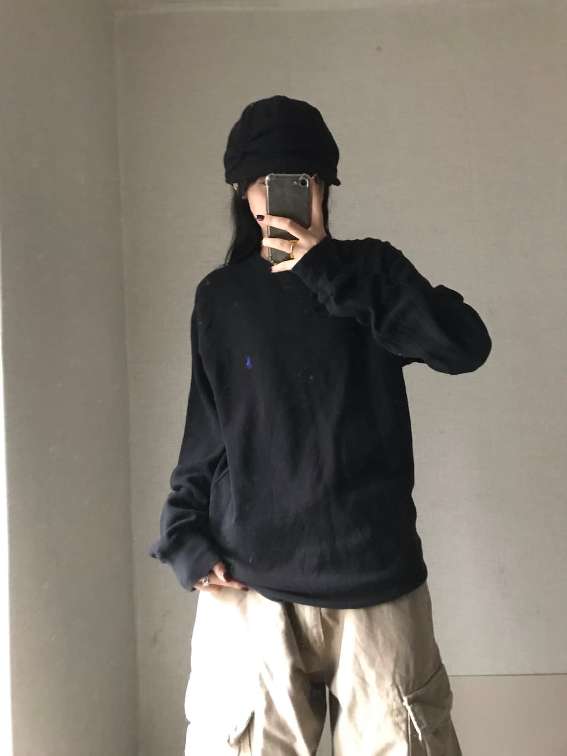 폴로 블랙 와플 롱슬리브 상품이미지3