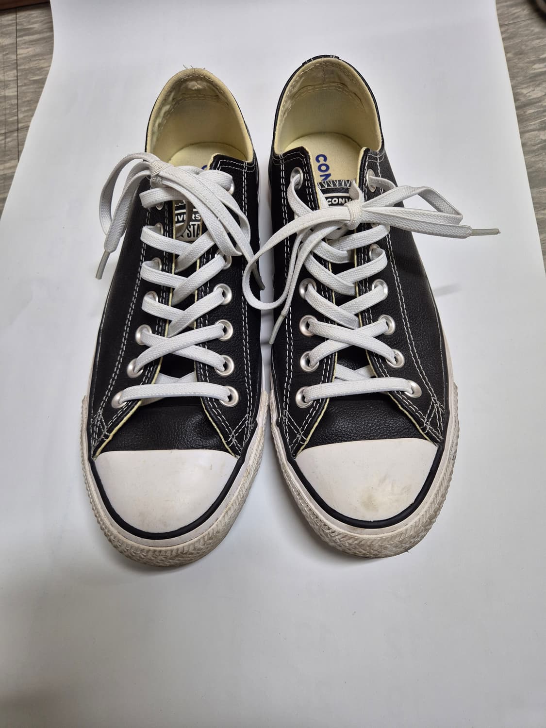 [270] 컨버스 올스타 척테일러 레더 블랙 로우 상품이미지2