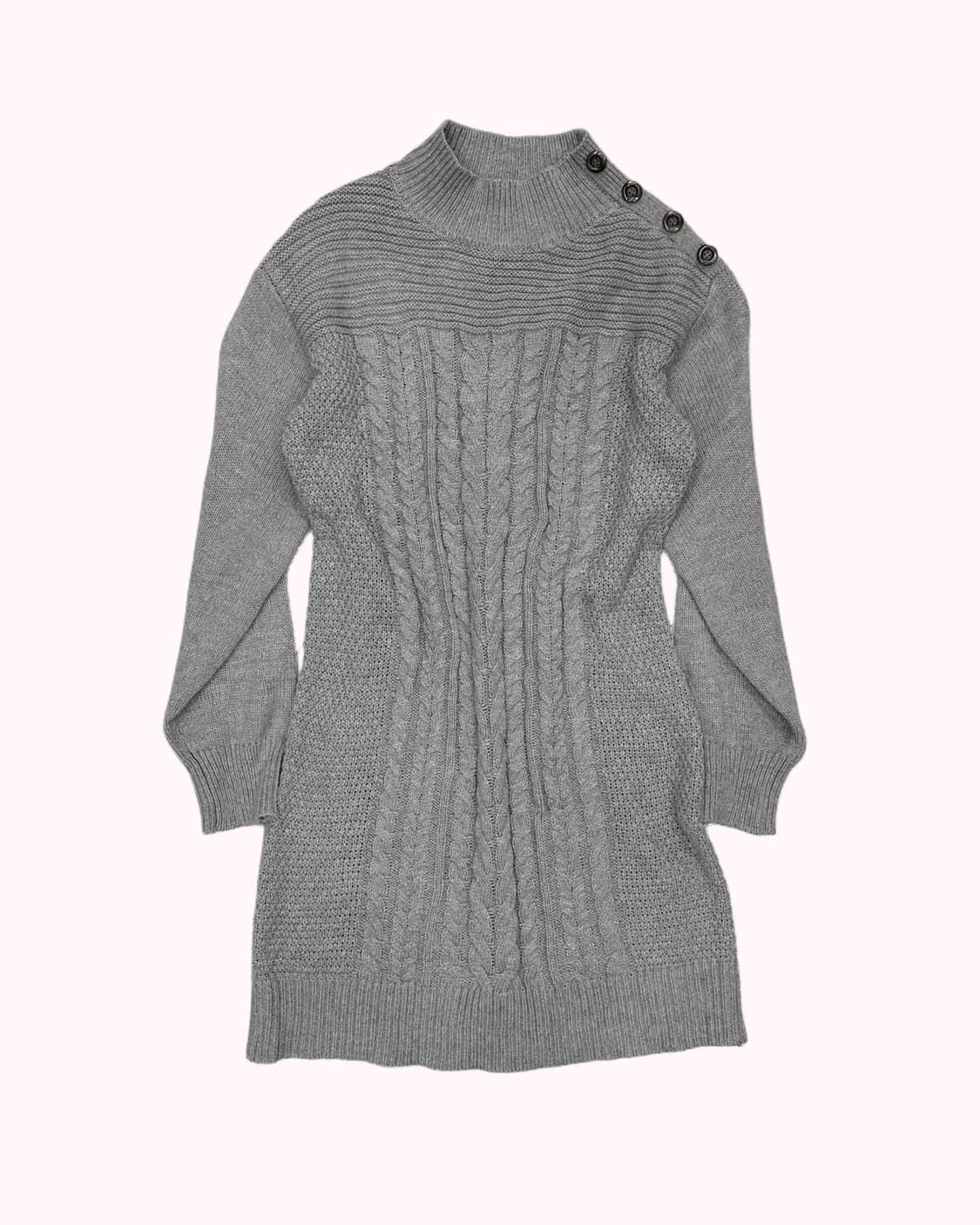 button detail grey knit dress 상품이미지1