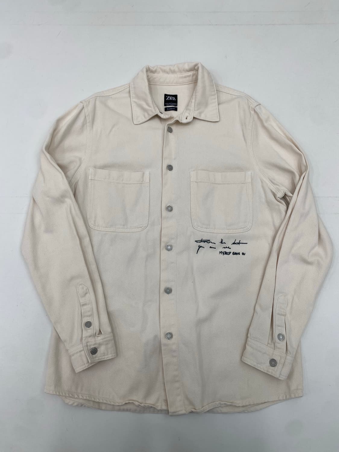 자라 아이보리 데님 셔츠 자켓 (M) 상품이미지1