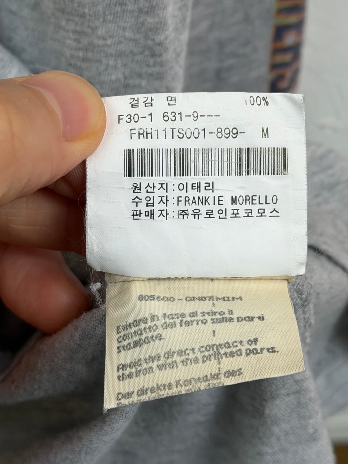 Frankie Morello 그레이 컬러 프린팅 긴팔티 M 상품이미지6