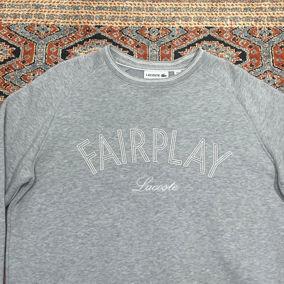 라코스테 페어플레이 프린팅 그레이 기모 맨투맨 여성M 상품이미지3