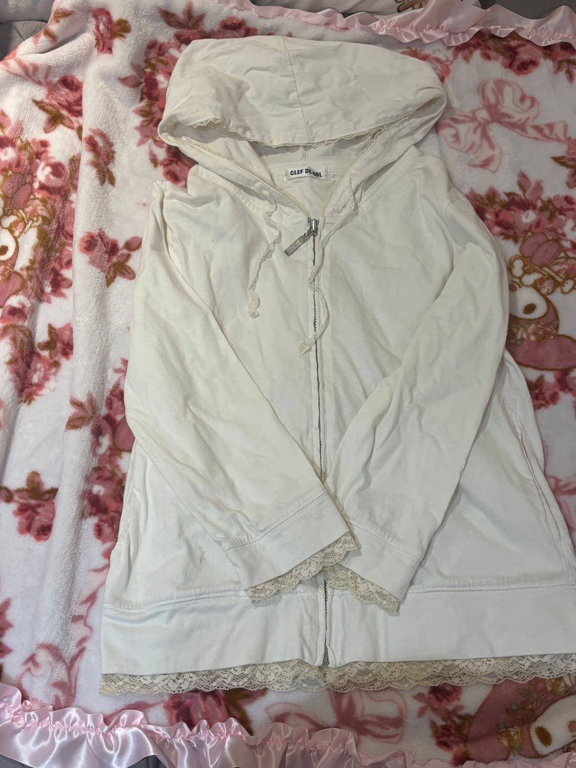 쿠키집 빈티지 레이스 후드집업 상품이미지1