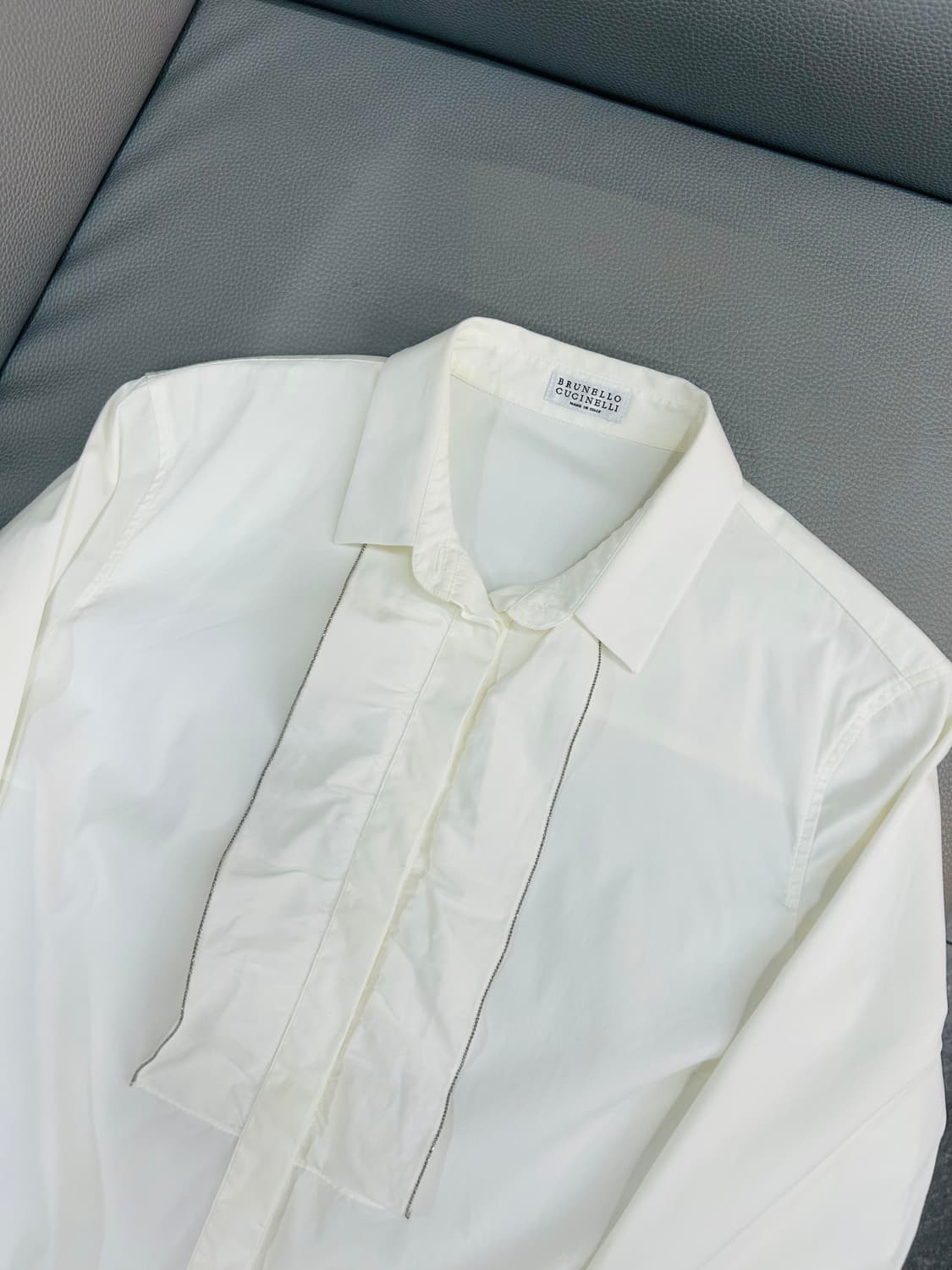 브루넬로쿠치넬리 여성 셔링 화이트 셔츠(M) 상품이미지3