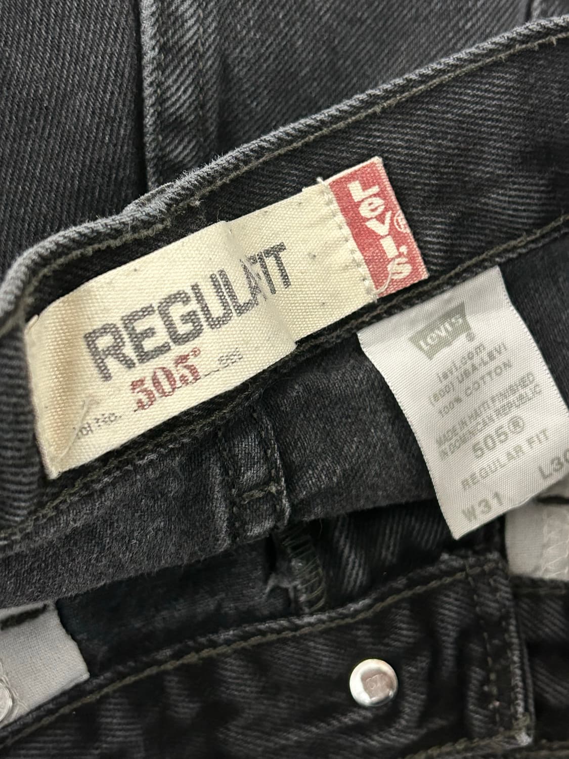 00s 리바이스 505 레귤러핏 블랙 워싱 데님팬츠 상품이미지5
