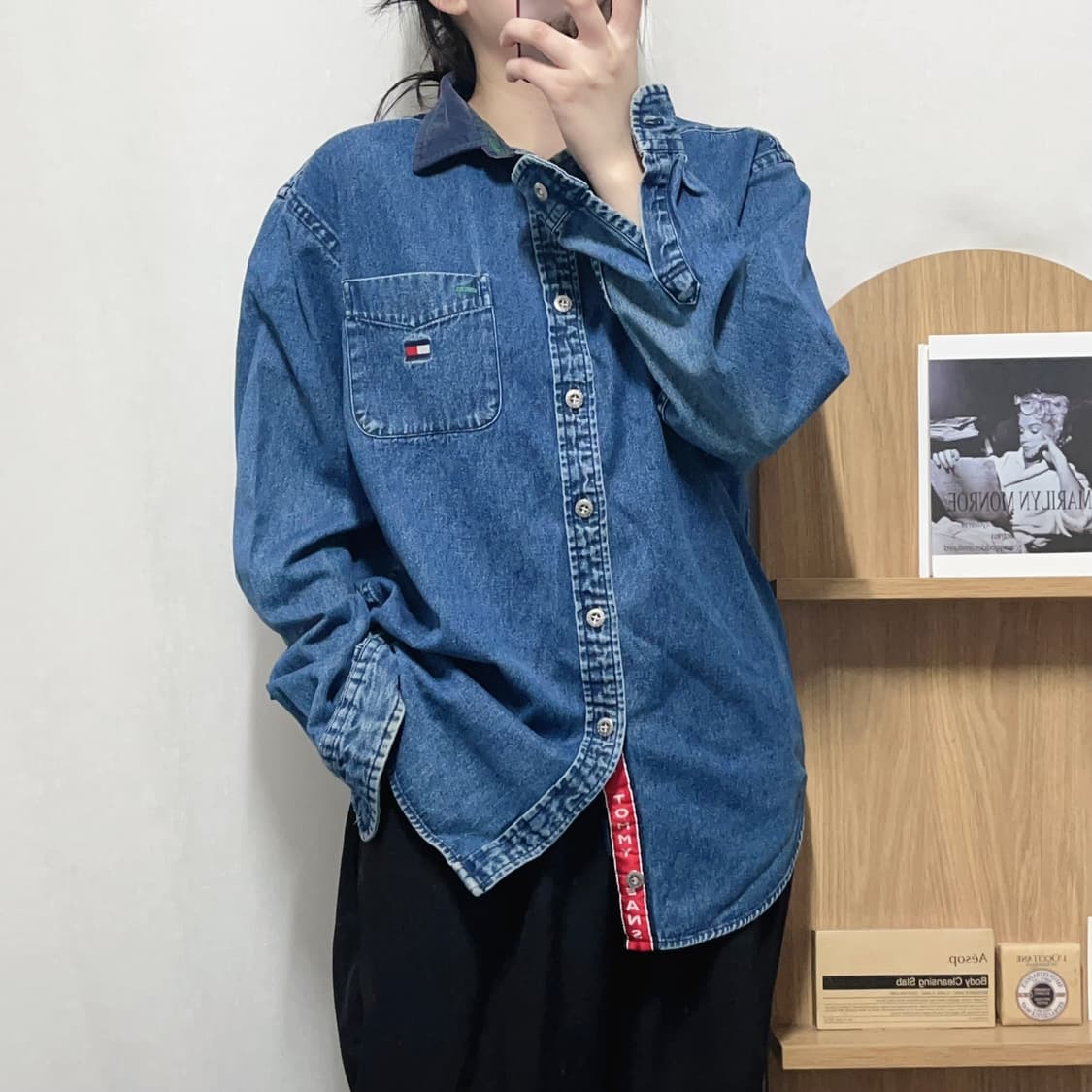 [정품] 타미 진청 중간로고 포켓 셔츠 [ XL ] 상품이미지2