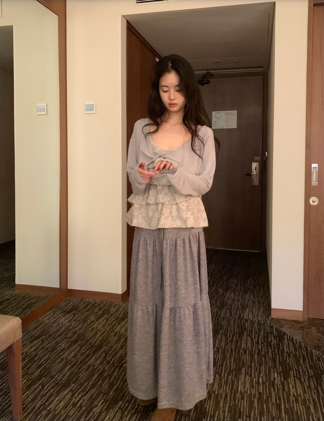 [새상품] 데일리마켓 캉캉 슬리브리스 블라우스 상품이미지3