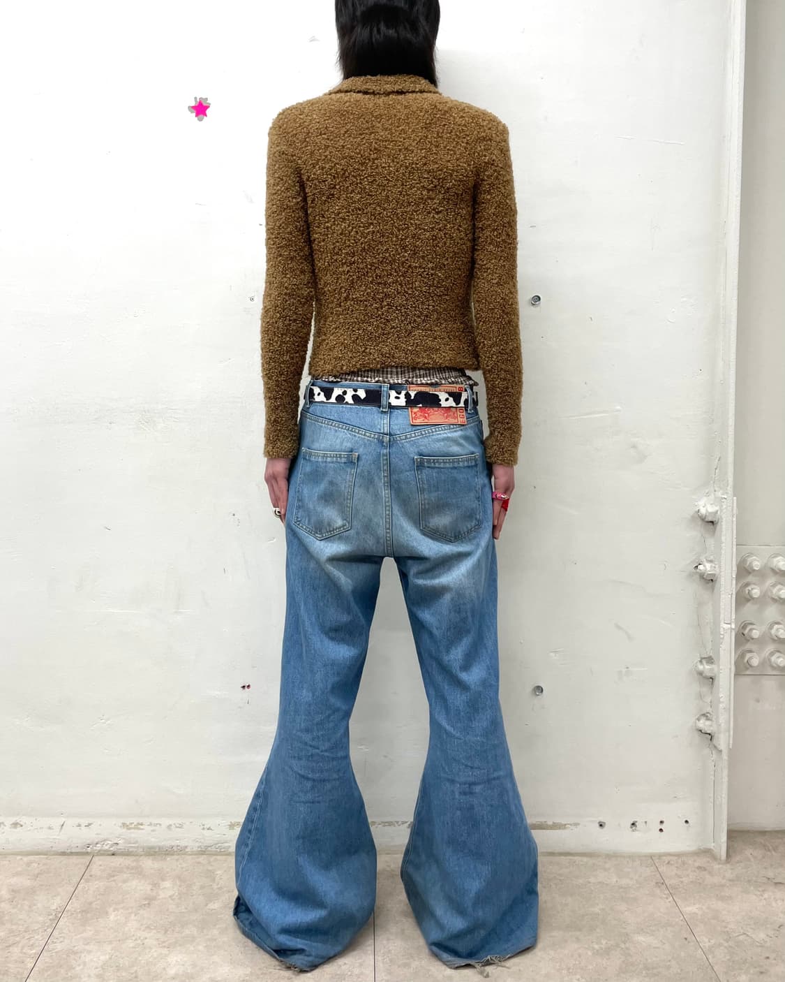 Brown fur cropped shirt jacket  상품이미지5
