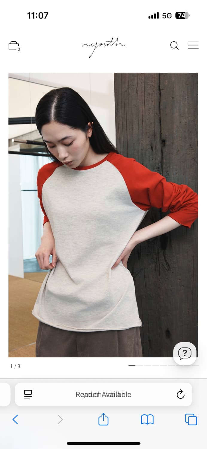 Youth Cut-off Raglan L/S T-shirt 레드 s사이즈 상품이미지1