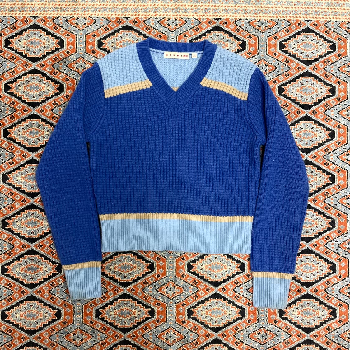 유니클로 마르니 블루 브이넥 니트 여성L 상품이미지1