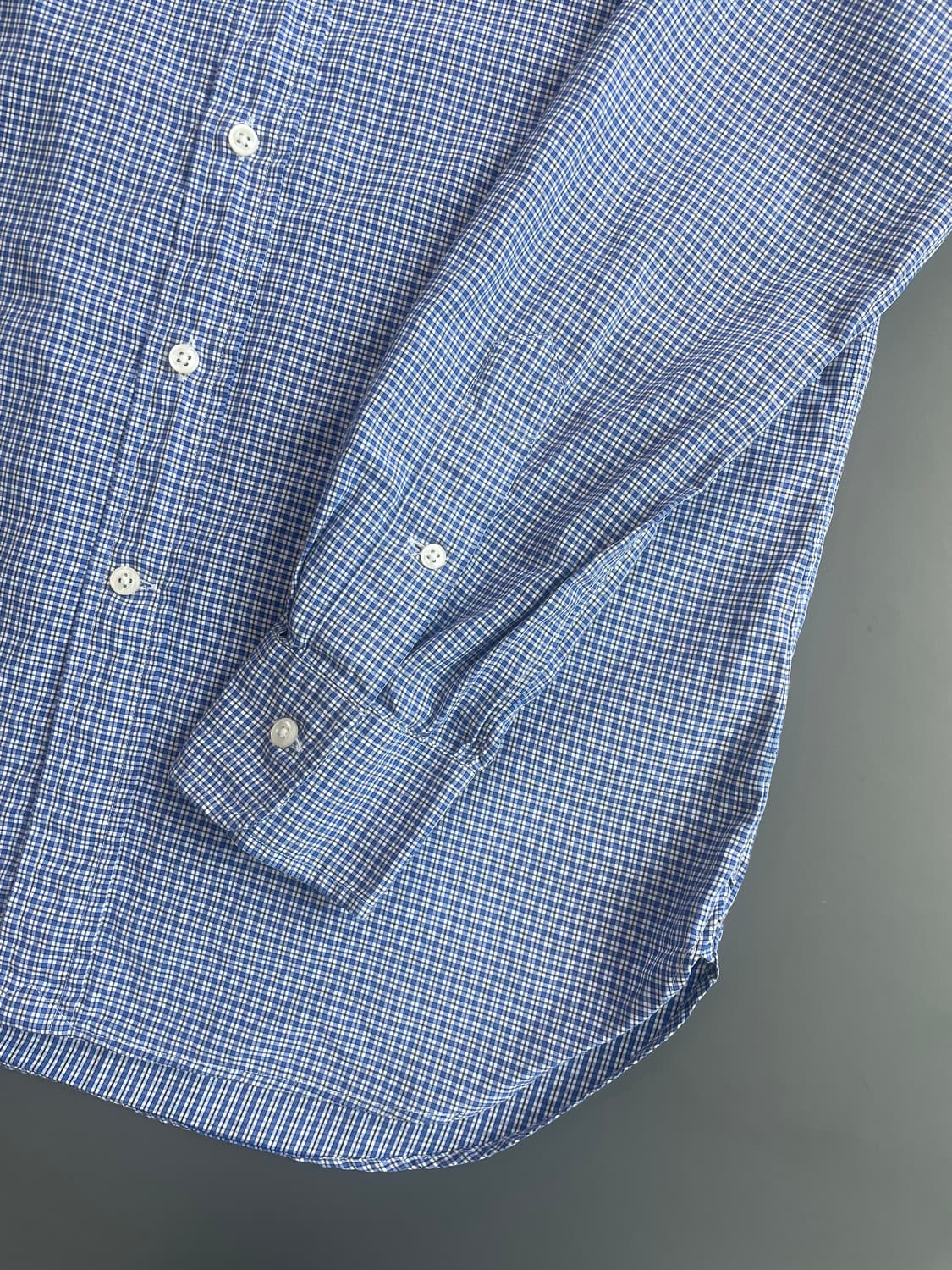 [M] 폴로 랄프로렌 블루 체크 셔츠 ITALY FABRIC 상품이미지6