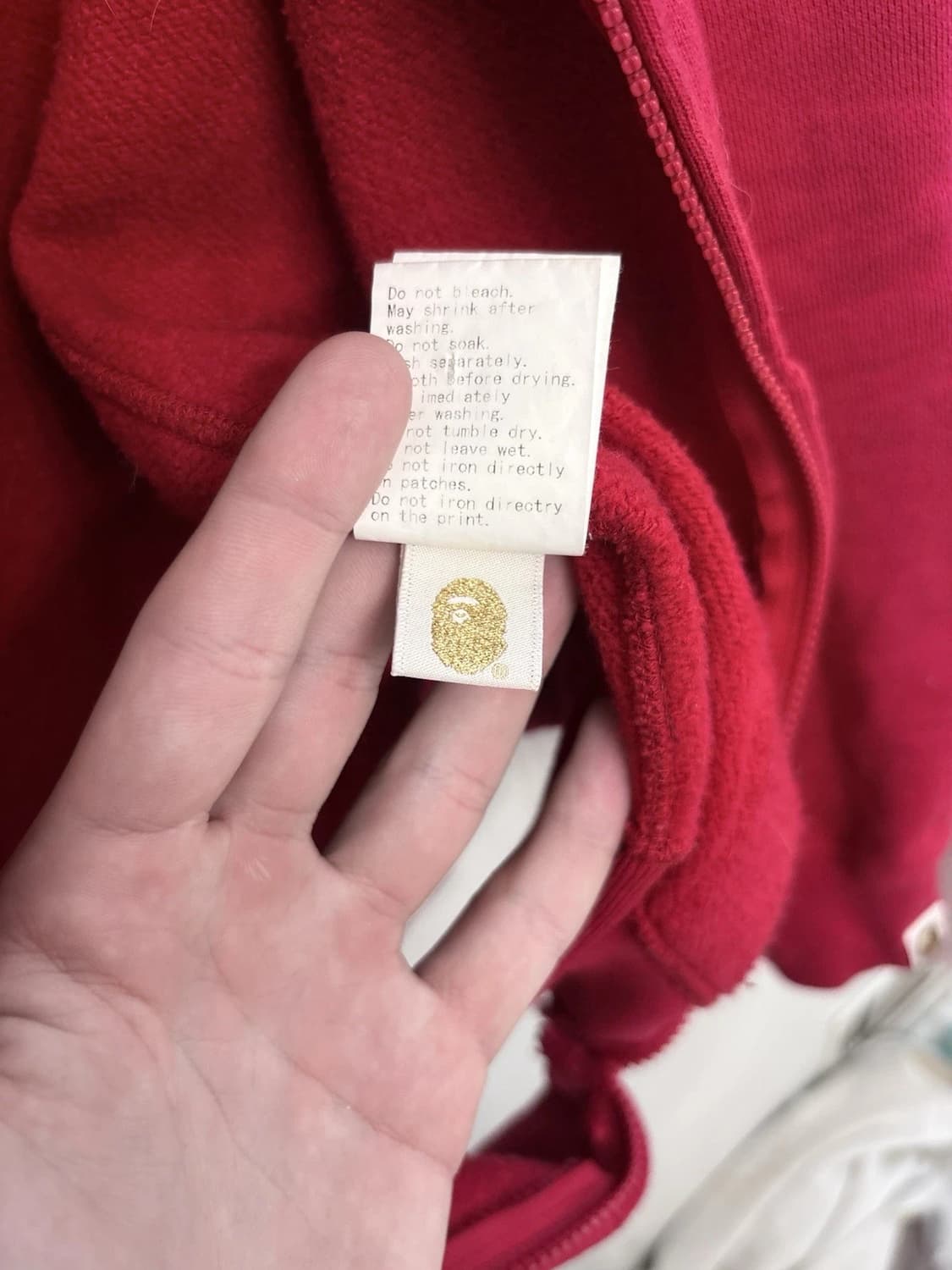 베이프 샤크 풀 집 후드집업 레드 상품이미지4