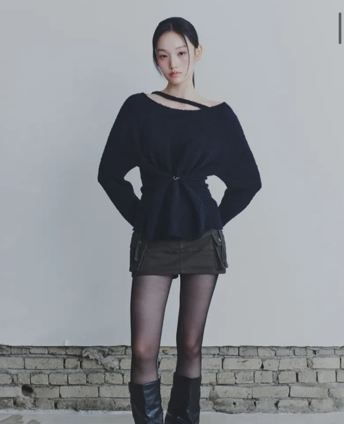 페인오어플레져 훅 오버 니트 블랙 상품이미지1