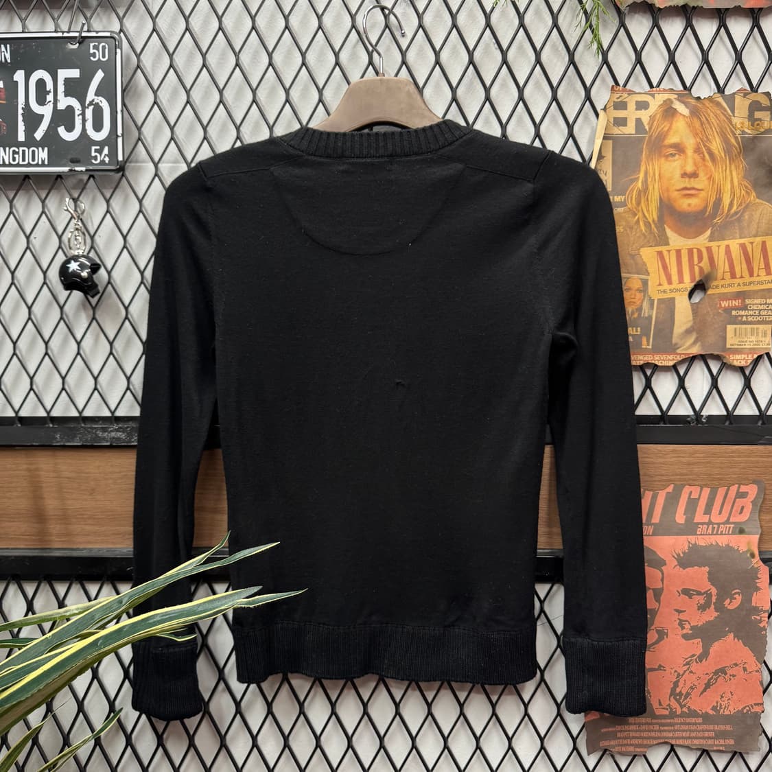 00s 버버리 니트 가디건 안감 노바체크 패턴 포인트 블랙 상품이미지2