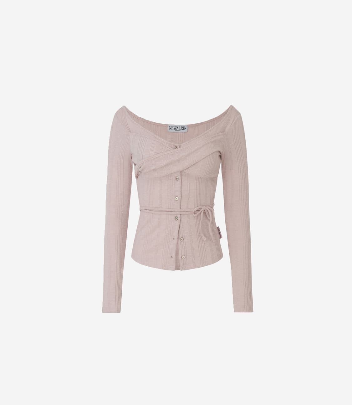 뉴얼린 로지 트위스트 버튼탑 베이비 핑크 상품이미지2