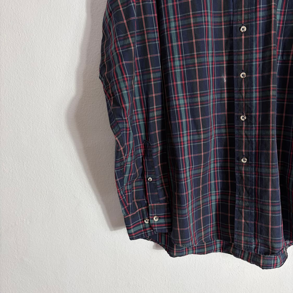 90s 에디바우어 헤비 코튼 체크 셔츠 (L) 상품이미지4