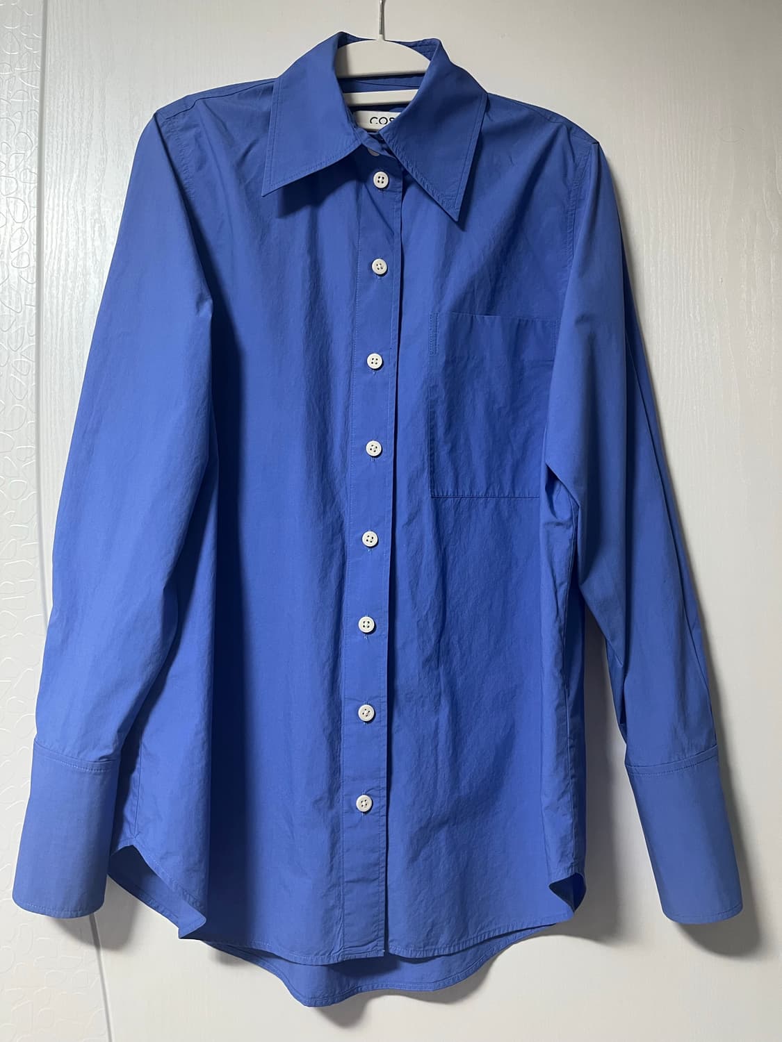(급처) COS 코스 오버사이즈 롱 슬리브리스 셔츠 인디고블루 32싸이즈 상품이미지3