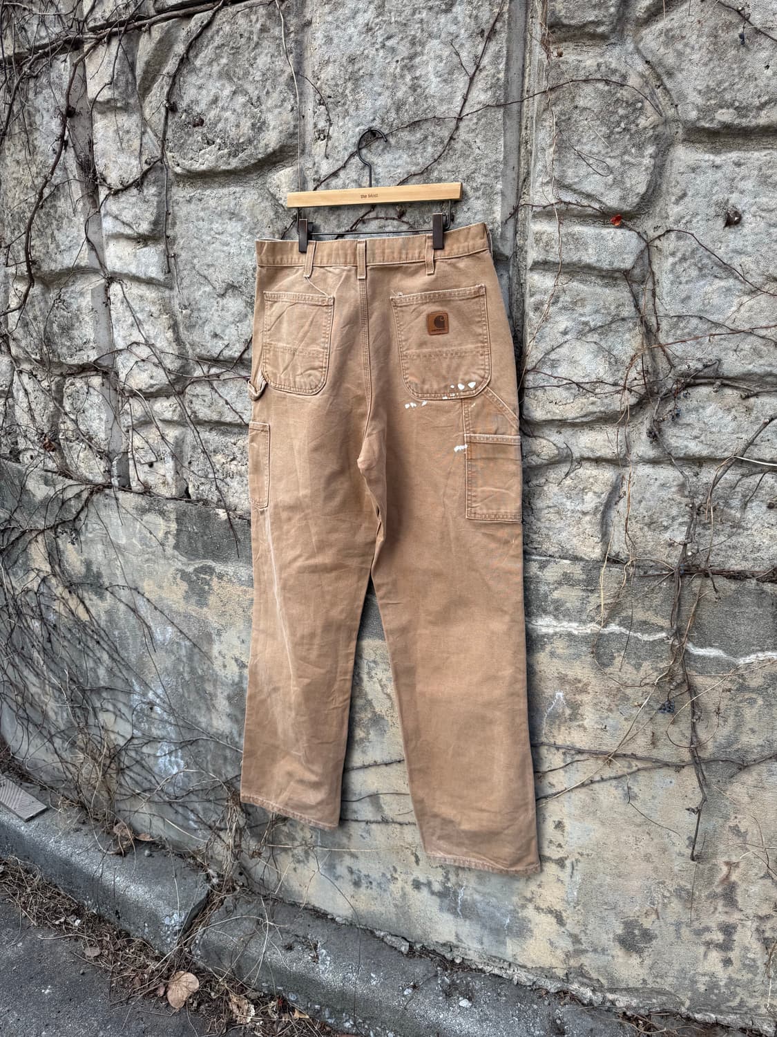 칼하트 빈티지 b11 brn 베이지 페이딩 싱글니 카펜터 워크 팬츠 상품이미지4