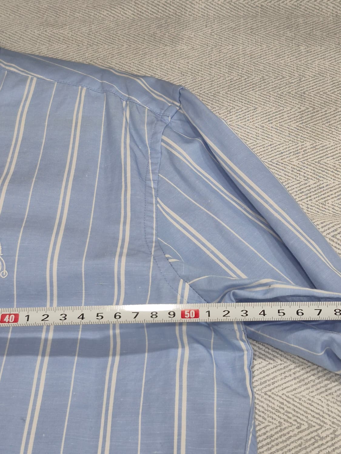 빈폴 스트라이프 헨리넥 셔츠 남성 100 블루 상품이미지5