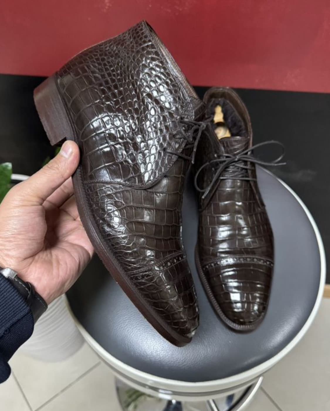 BRIONI 브리오니 데저트 부츠(크로커다일 스킨/라이닝-시어링)해외발송 상품이미지2