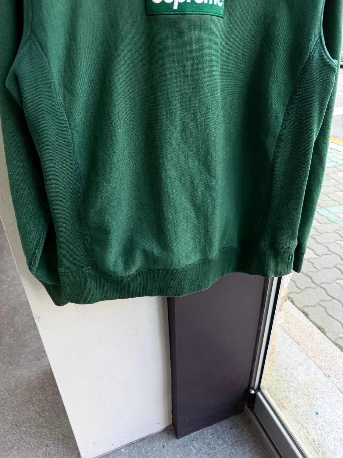 L/ 슈프림 박스로고 크루넥 맨투맨 다크그린 상품이미지6